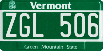 VT license plate ZGL506