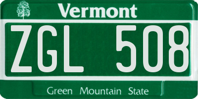 VT license plate ZGL508