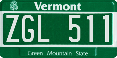 VT license plate ZGL511