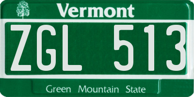 VT license plate ZGL513