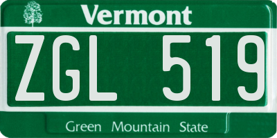 VT license plate ZGL519