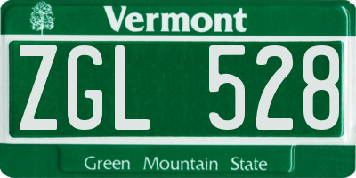 VT license plate ZGL528