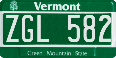 VT license plate ZGL582