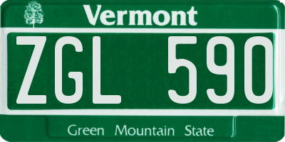 VT license plate ZGL590
