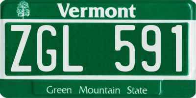 VT license plate ZGL591