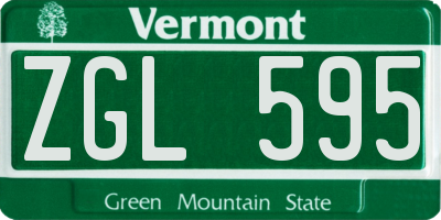 VT license plate ZGL595