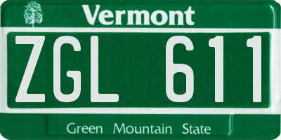 VT license plate ZGL611