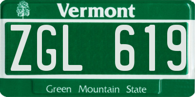 VT license plate ZGL619