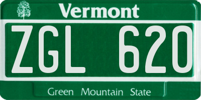 VT license plate ZGL620