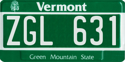 VT license plate ZGL631