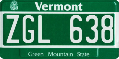 VT license plate ZGL638