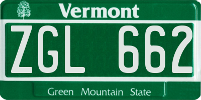VT license plate ZGL662