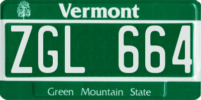 VT license plate ZGL664
