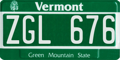 VT license plate ZGL676