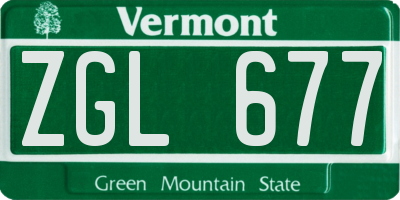 VT license plate ZGL677