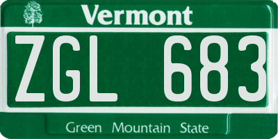VT license plate ZGL683