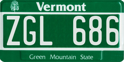VT license plate ZGL686