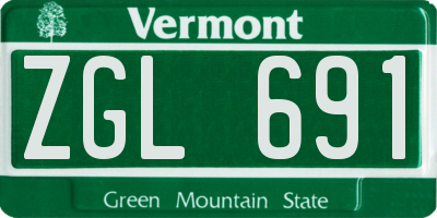 VT license plate ZGL691