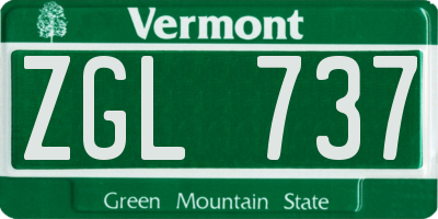 VT license plate ZGL737
