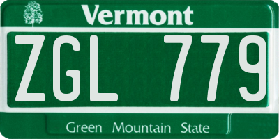VT license plate ZGL779