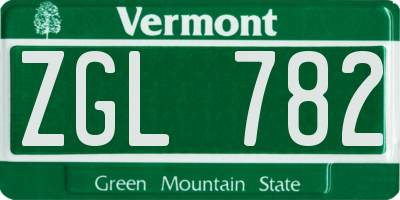 VT license plate ZGL782
