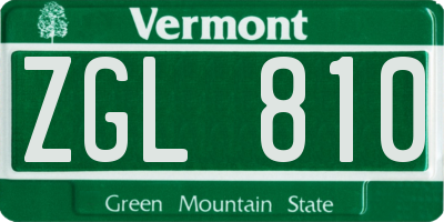 VT license plate ZGL810