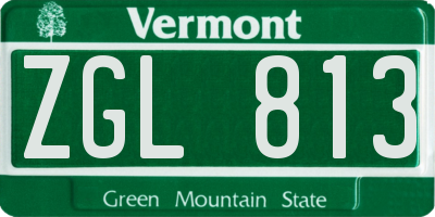 VT license plate ZGL813