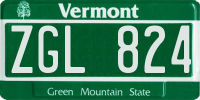 VT license plate ZGL824