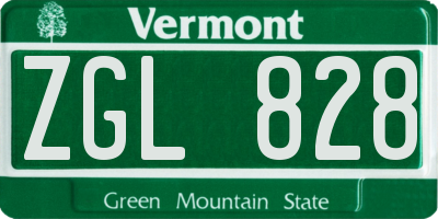 VT license plate ZGL828
