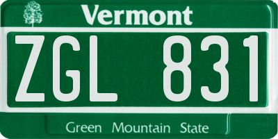 VT license plate ZGL831