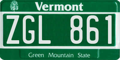 VT license plate ZGL861
