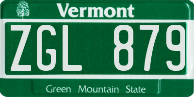 VT license plate ZGL879