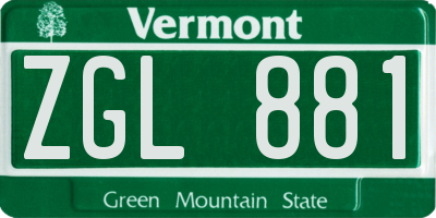 VT license plate ZGL881