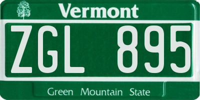 VT license plate ZGL895