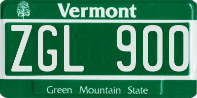 VT license plate ZGL900