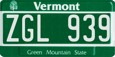 VT license plate ZGL939