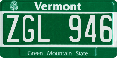 VT license plate ZGL946