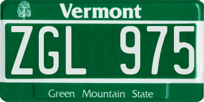 VT license plate ZGL975