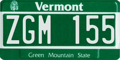 VT license plate ZGM155