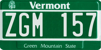 VT license plate ZGM157