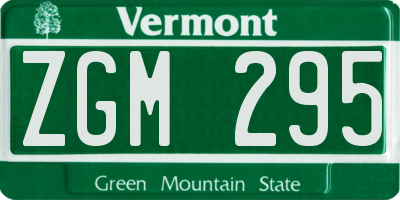 VT license plate ZGM295