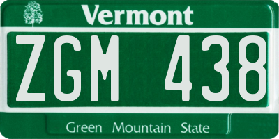 VT license plate ZGM438