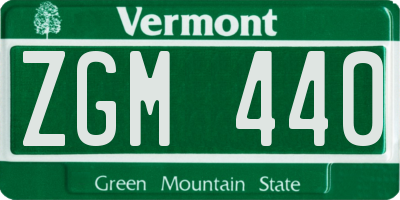 VT license plate ZGM440
