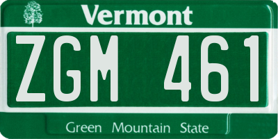 VT license plate ZGM461