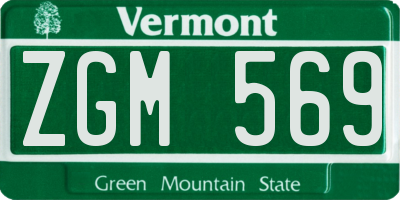 VT license plate ZGM569