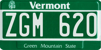 VT license plate ZGM620