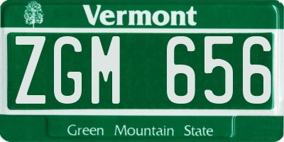 VT license plate ZGM656