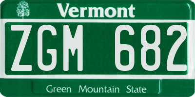 VT license plate ZGM682