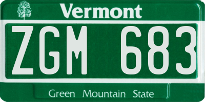 VT license plate ZGM683