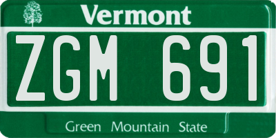 VT license plate ZGM691